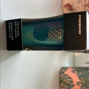 Starbucks Iridescent Blue Cold Cup Keychain